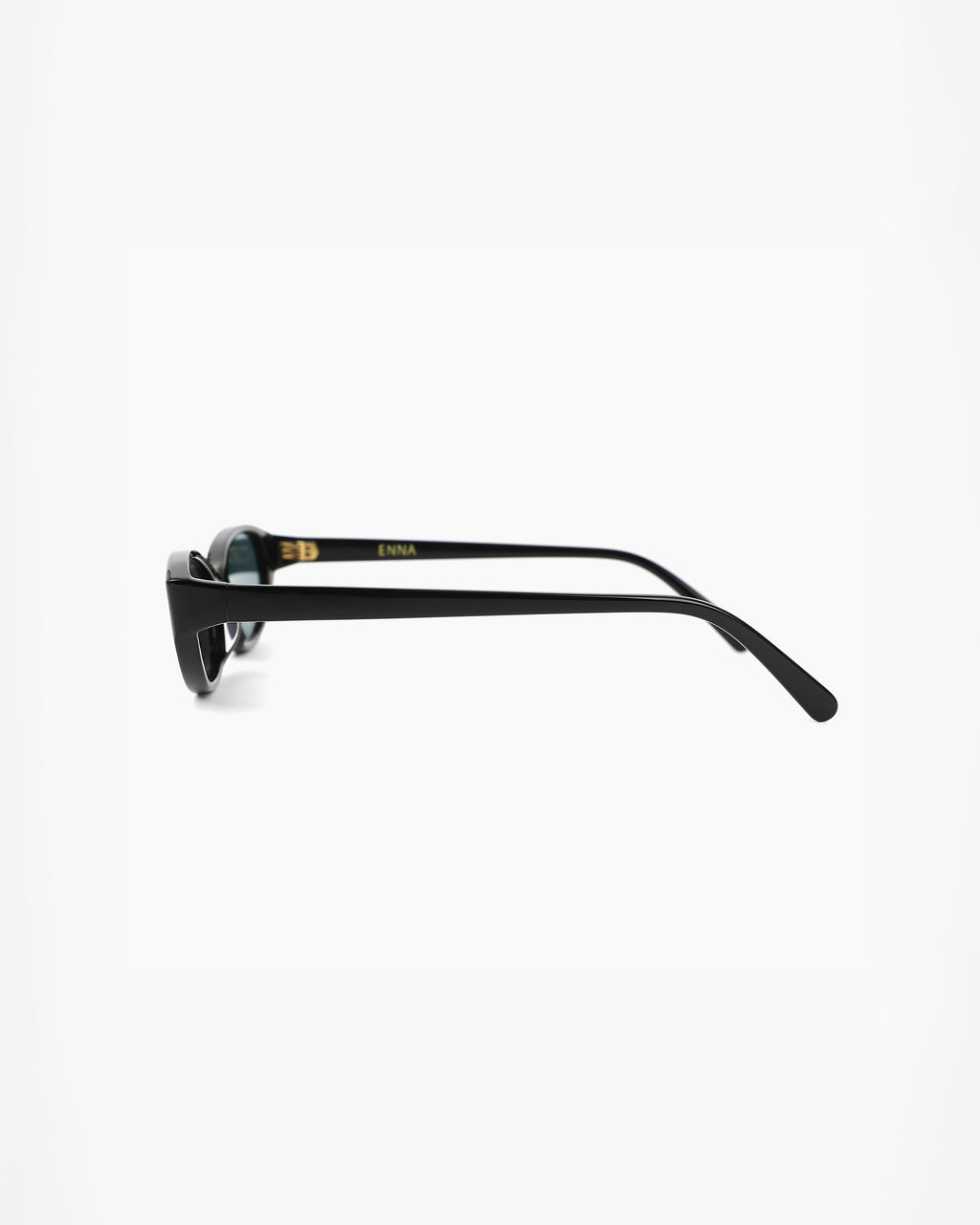 Premium Acetate Slim Remi Black sunglasses by ENNA, side open view
