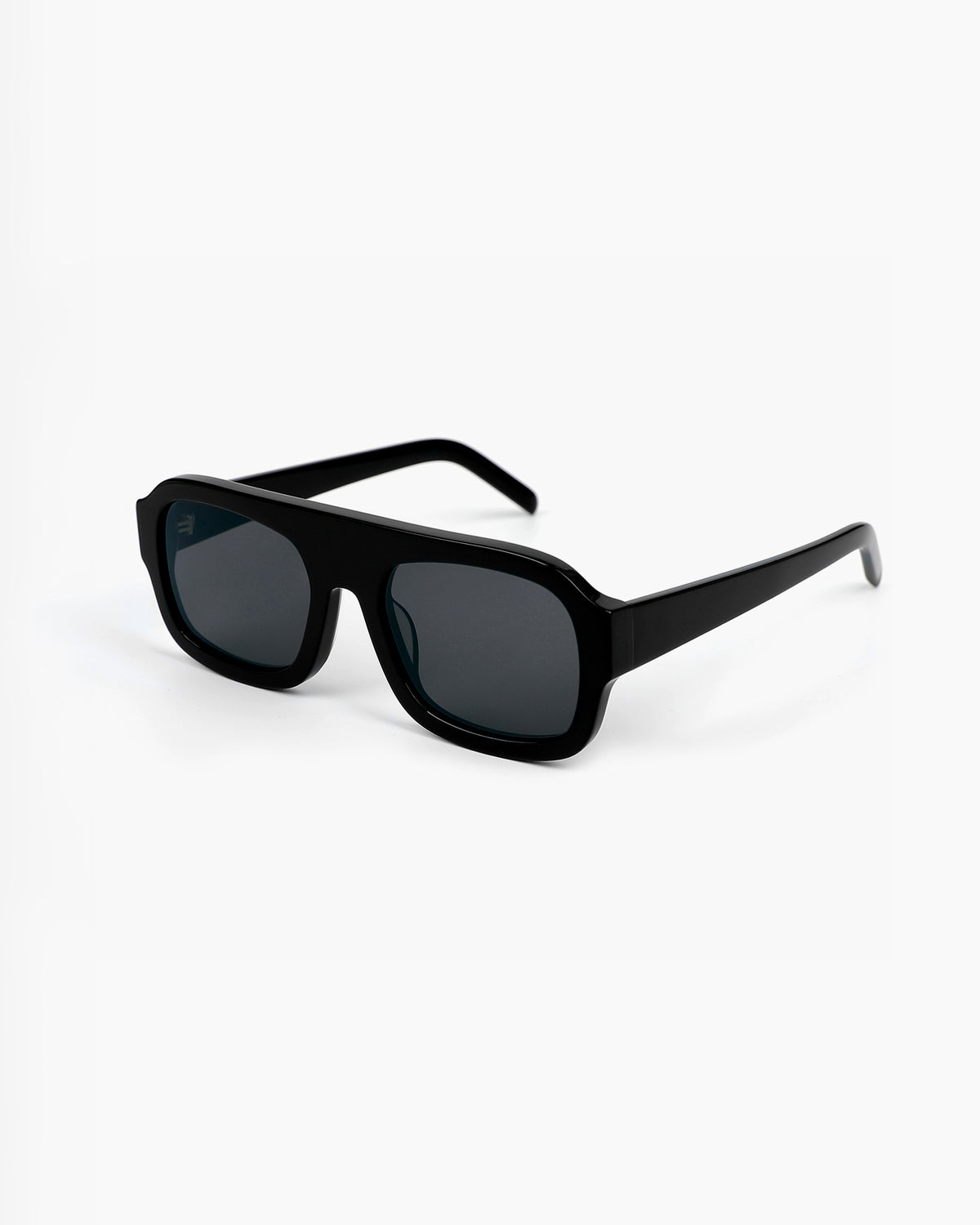 Premium Acetate oversized aviator Gemma Black sunglasses by ENNA, 3/4 open view