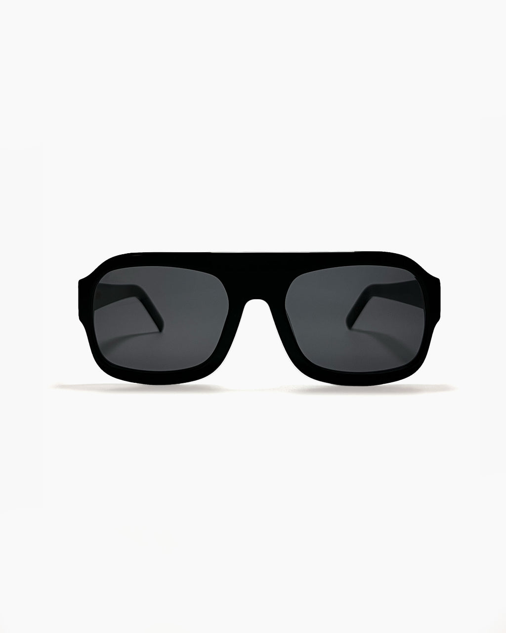 Premium Acetate oversized aviator Gemma Black sunglasses by ENNA, front open view