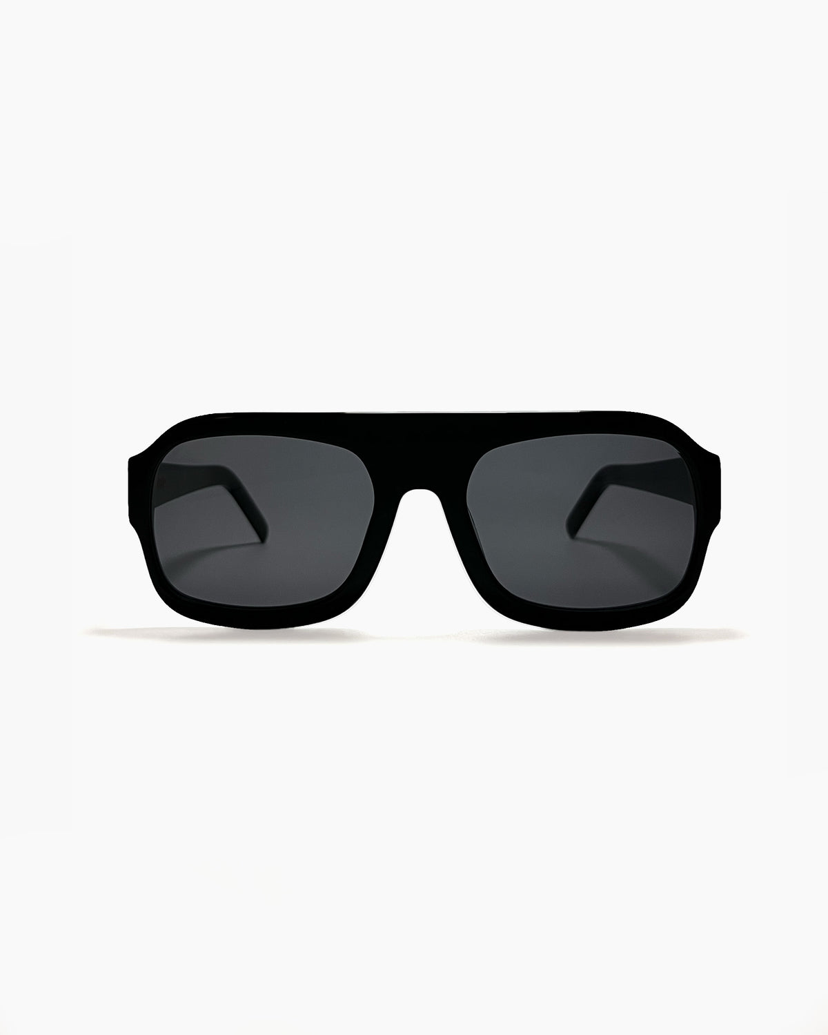 Premium Acetate oversized aviator Gemma Black sunglasses by ENNA, front open view