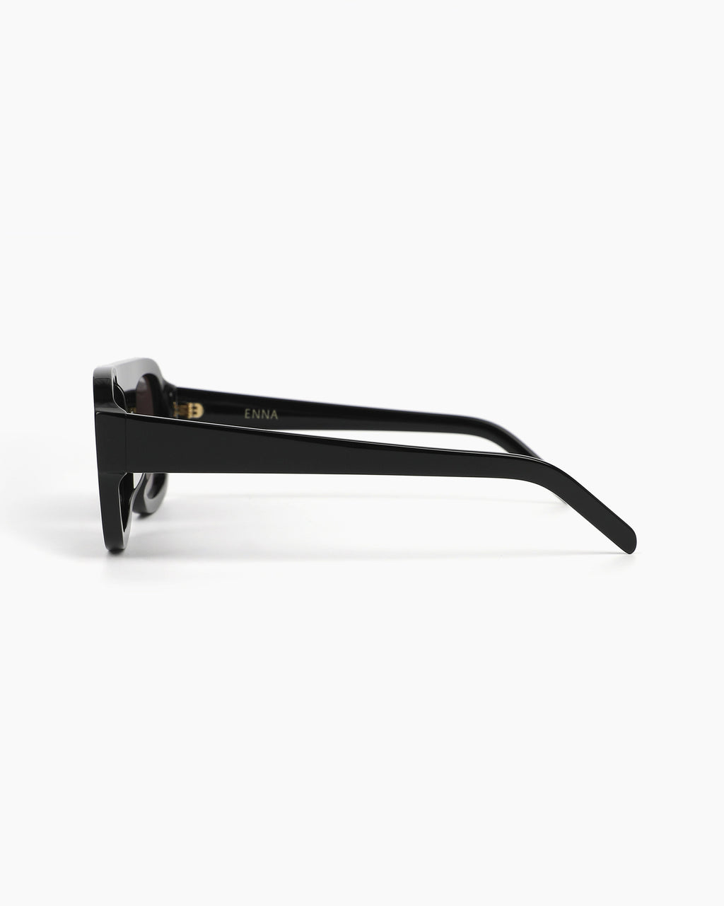 Premium Acetate oversized aviator Gemma Black sunglasses by ENNA, side open view