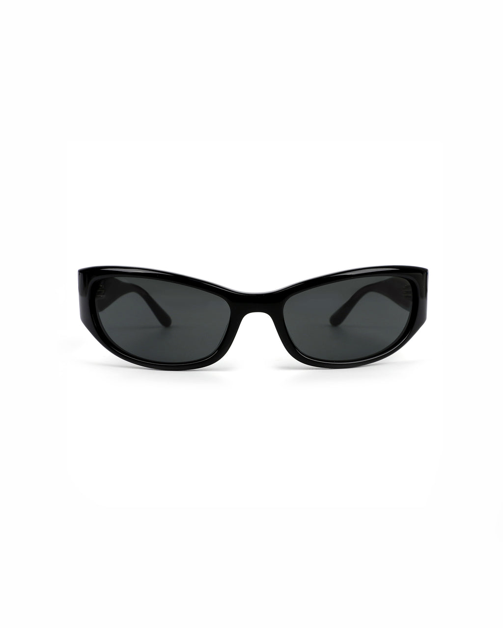 Premium Acetate Sporty Bronte Black sunglasses by ENNA, front open view