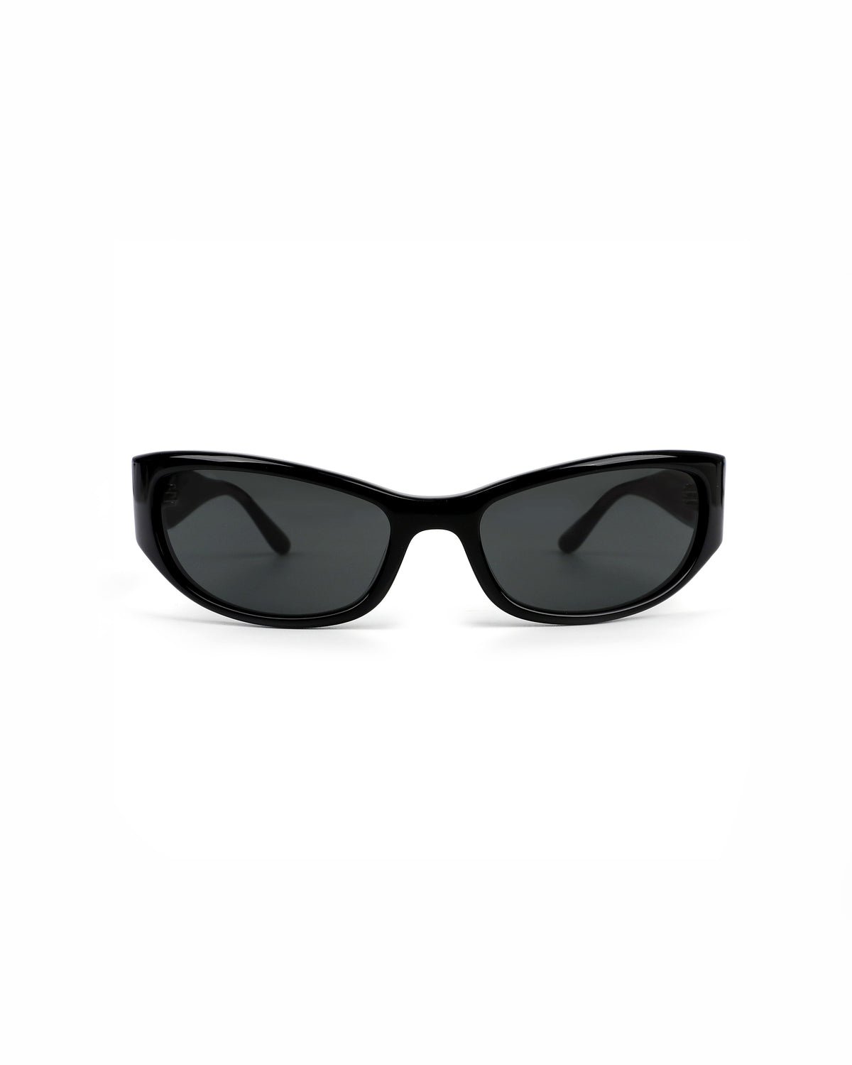 Premium Acetate Sporty Bronte Black sunglasses by ENNA, front open view